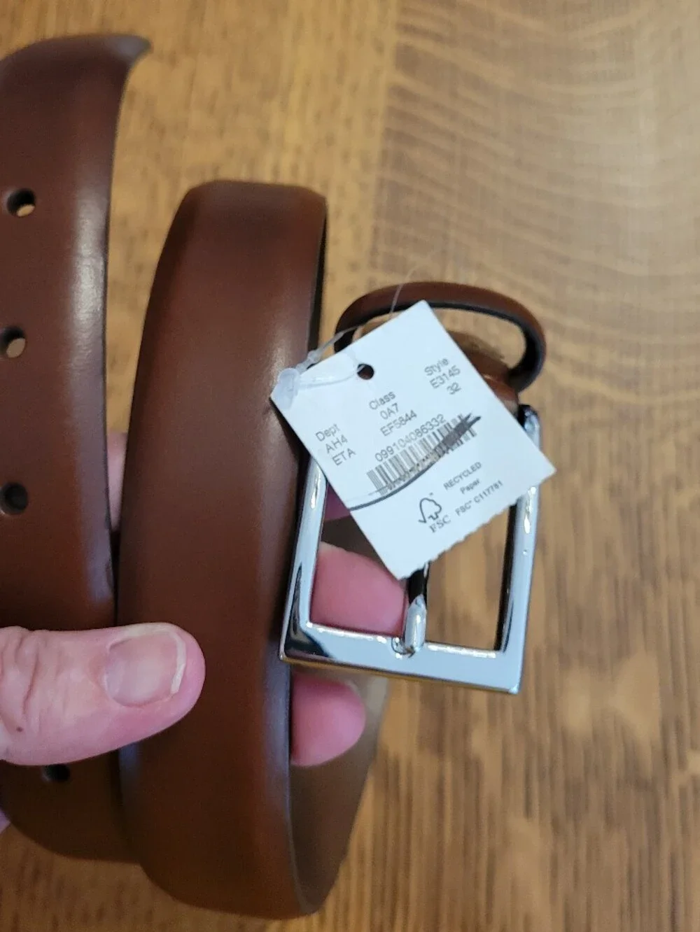 J. Crew Italian Leather Dress Belt - Cigar Brown